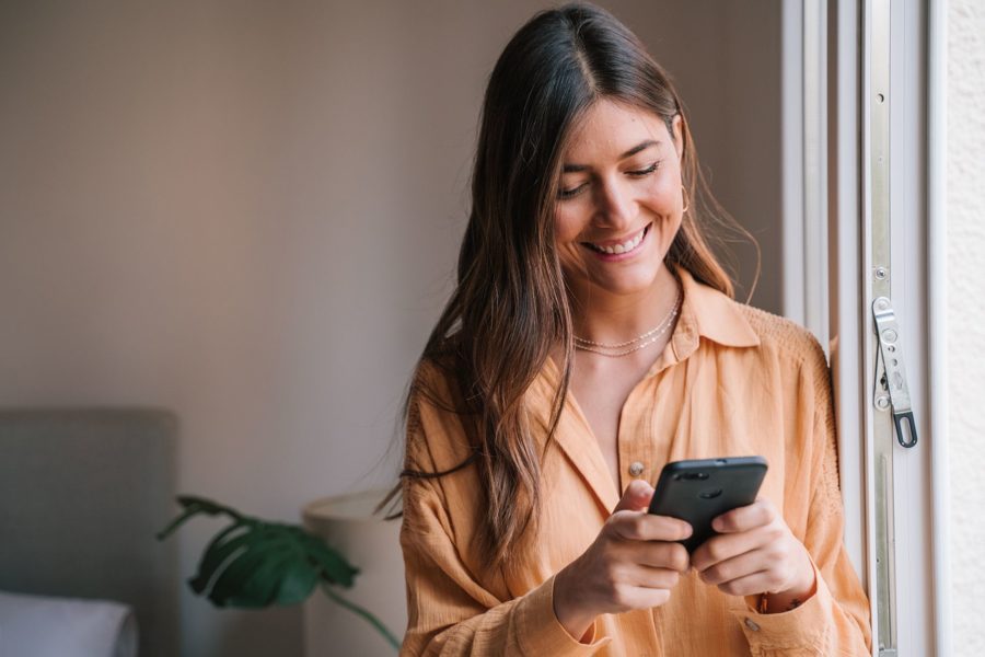 Woman on her cell phone